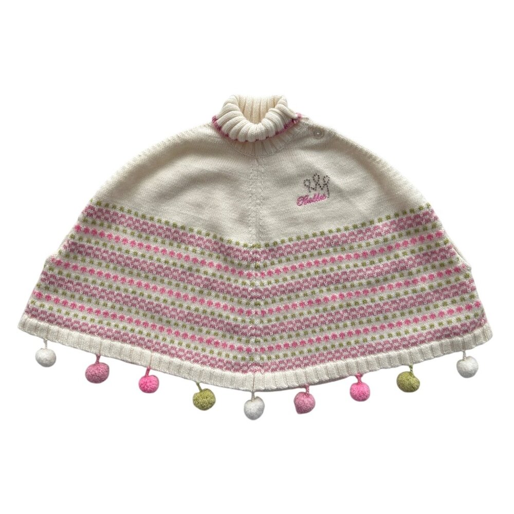 Goodbaby Wool Blend Ballet Embroidered‎ Knit Sweater Poncho (12-18 months)